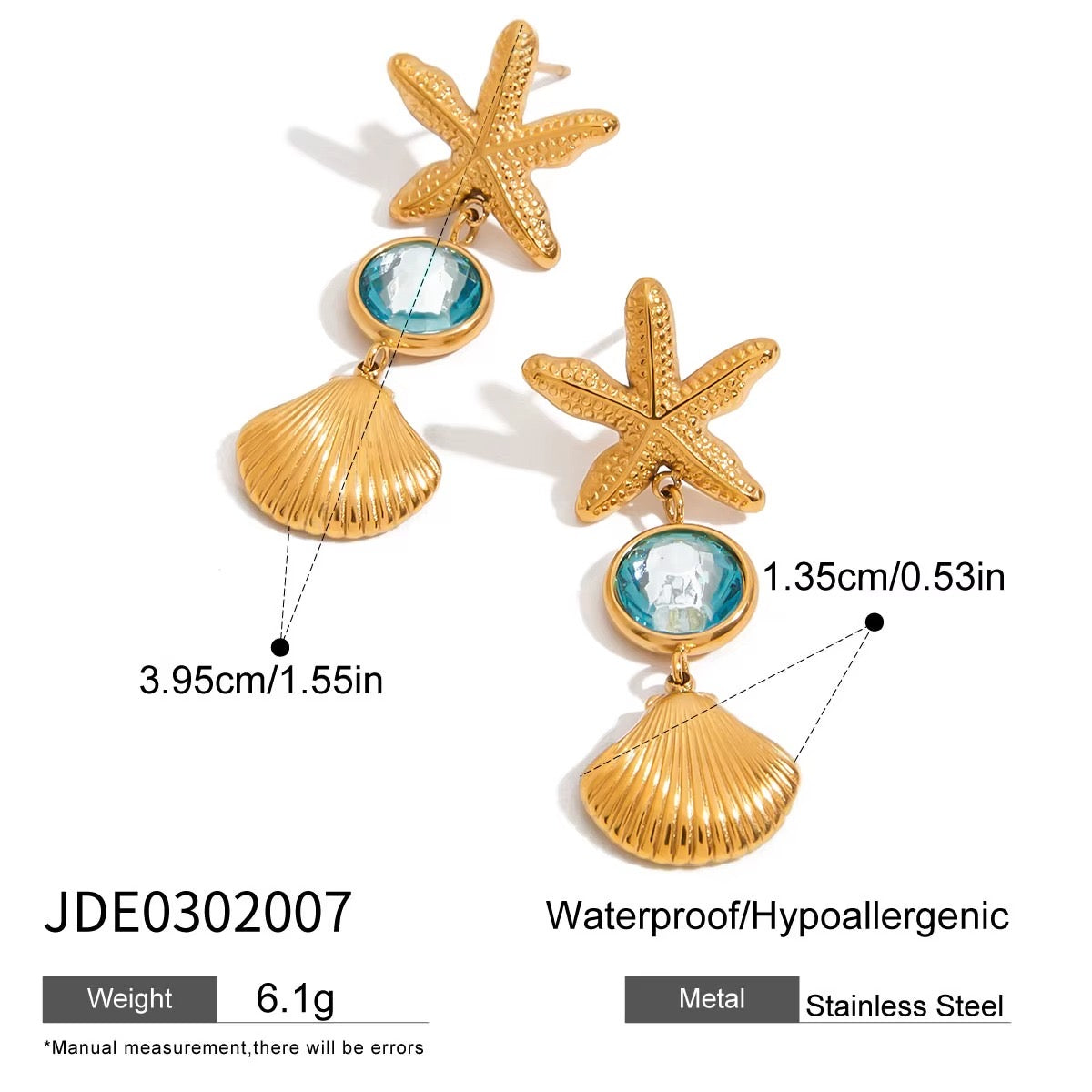 Blue Shellstar Earrings