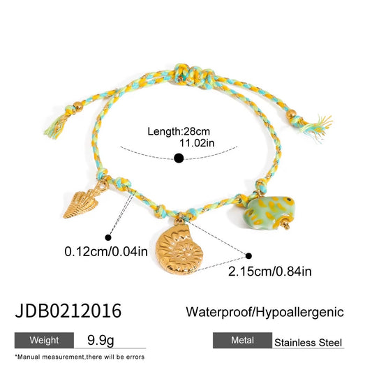 Greenfin & Shell Charm Bracelet