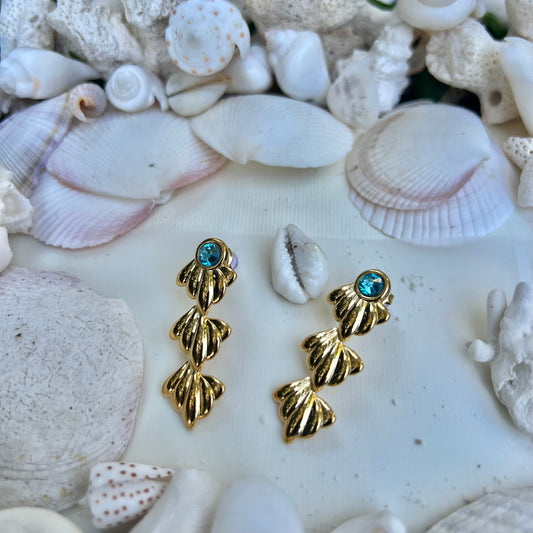 Blue Shellveil Earrings