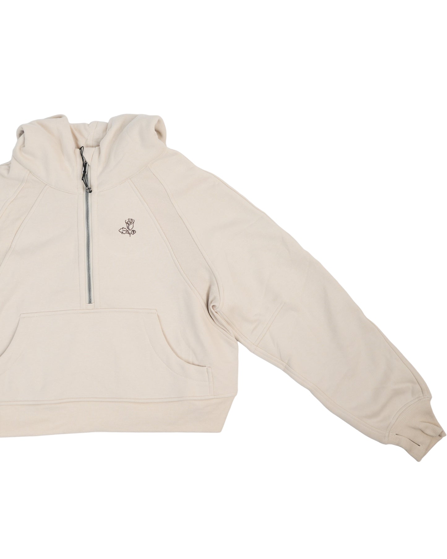 Half Zip Hoodie – Beige