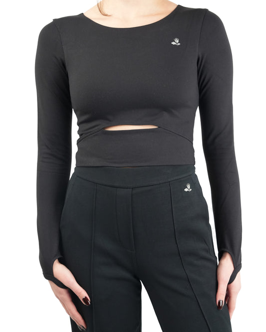 Flex Long Sleeve Bra – Black